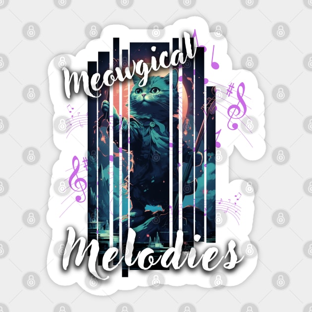 "Gato Encantador: Meowgical Melodies" Sticker by LionCreativeFashionHubMx